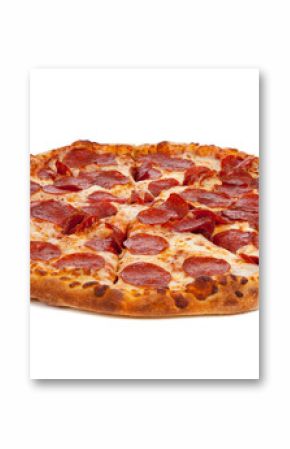 Pepperoni pizza on white