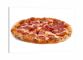 Pepperoni pizza on white