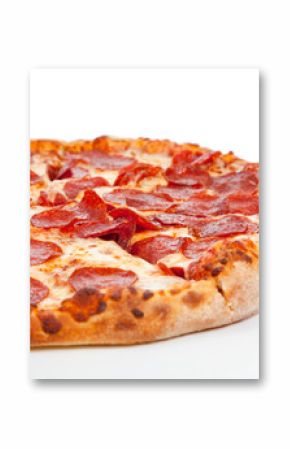 Pepperoni pizza  on a white background