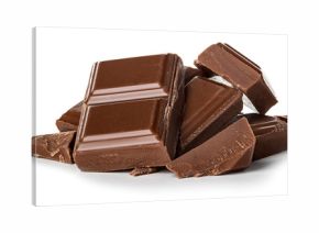 chocolate bars isolated on white background