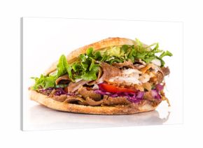 Close up of kebab sandwich