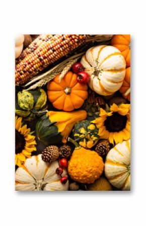 Fall background with pumpkins