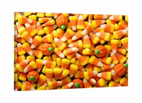 Candy corn and pumpkin Halloween background