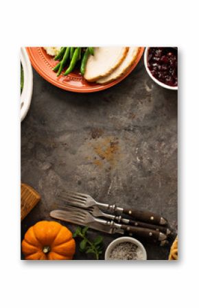 Thanksgiving table overhead shot