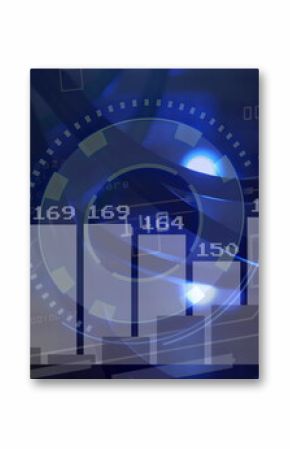 Displaying translucent bar chart on control panel interface, with HUD and numeric labels