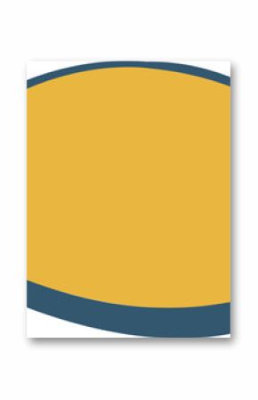 Flat-style organic form is floating on transparent backdrop with yellow fill and dark blue outline