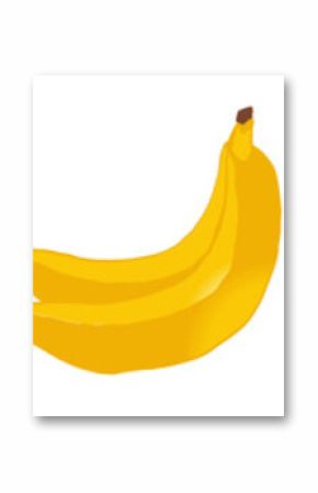 Flat vector graphic is displaying clusters of ripe yellow banana bunches on transparent background