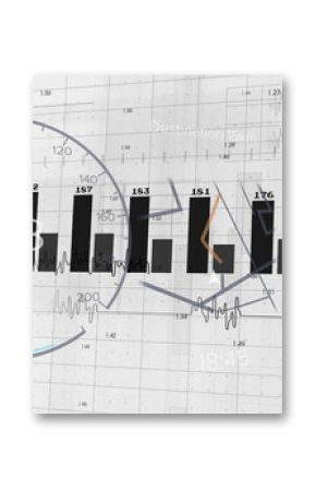Displaying dashboard on heads-up display grid with speed gauge, bar charts and circular gauge
