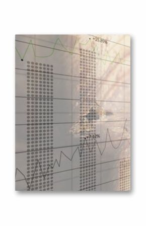 Honeybees crawling on hive plank in apiary, with bar and line graphs overlaying data, copy space