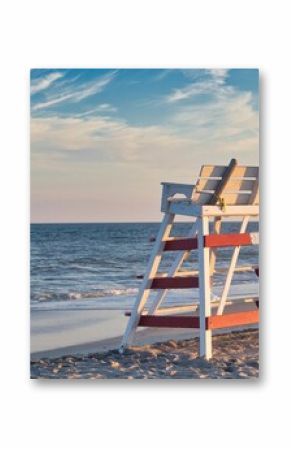 View of the Lifegaurd chair on the beach in Cape May, New Jersey