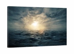 Sunset on stormy sea