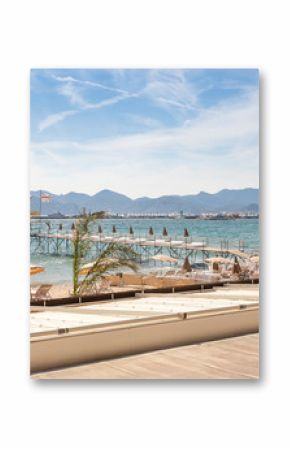 France, French riviera. Cannes. Beach