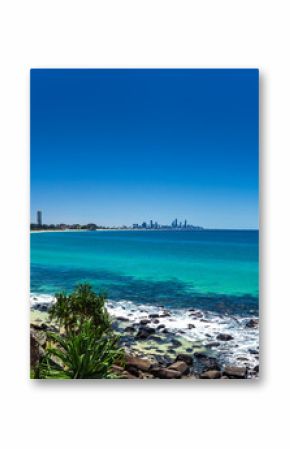 GOLD COAST, AUS - OCT 4 2015: Gold Coast skyline and surfing bea