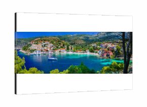 colorful Greece series - colorful Assos with beautiful bay. Kefalonia island