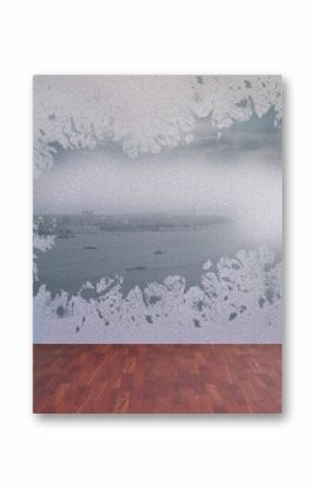 Splash on wall revealing coastline