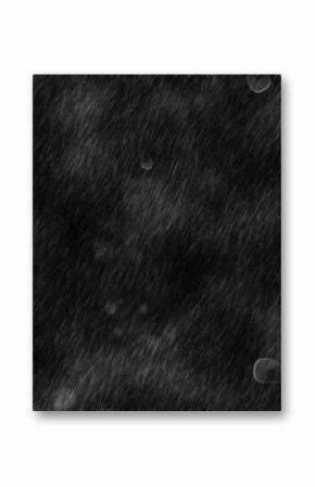 Rain streaks and semi transparent water droplets are falling across dark monochrome flat design