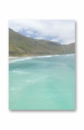 Scenic view of sea and mountains
