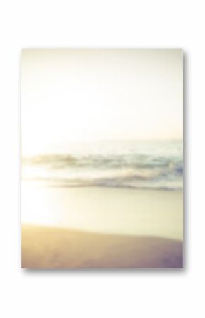 Surfboard on beach shore against sunny sky