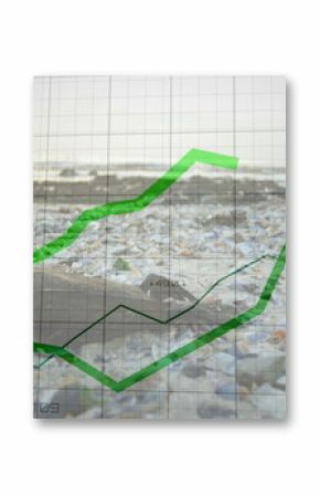 Lying harbor seal resting on beach near sea, with green graph overlay gridlines and numeric labels