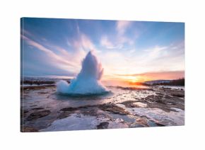 Geyser Strokkur in Iceland, eruption