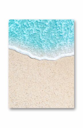 Sea Beach and Soft wave of blue ocean.  Summer day and sandy beach background.