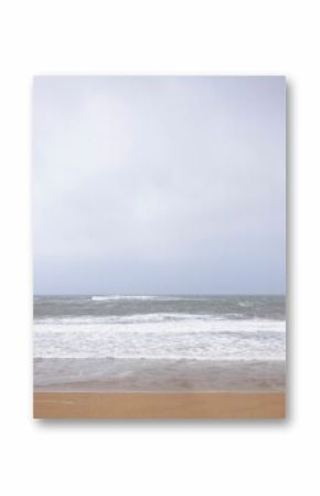 Front view of coastline on a cloudy day in the summer