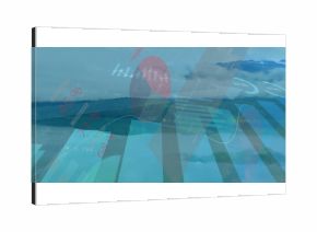Displaying translucent data overlay at coastal lake, bar, line, pie charts, % labels, grid lines