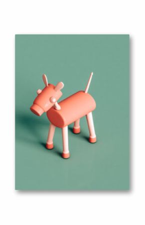 pink toy animal. 3d render
