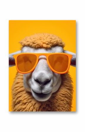 cartoon character sheep head wearing tinted glasses