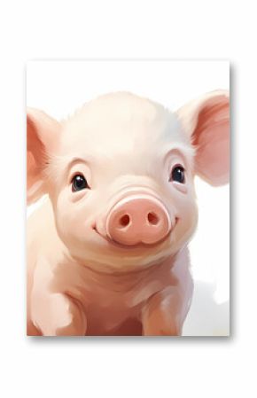 hand drawn cartoon cute pig illustration 