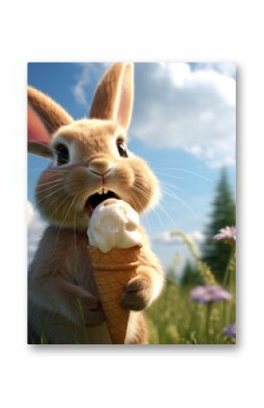rabbit eats ice cream