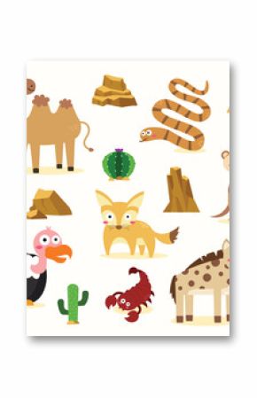 Vector vector of animals including a desert animal cartoon