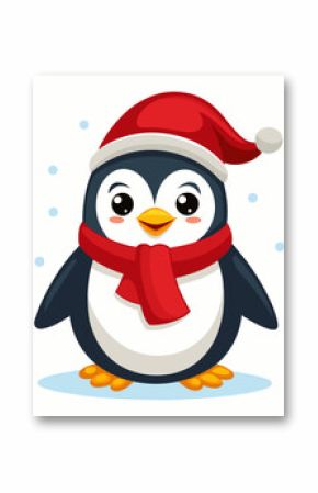  cute Christmas penguin character vector illustration