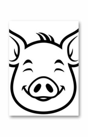 Pig Head SVG vector transparent background PNG clipart