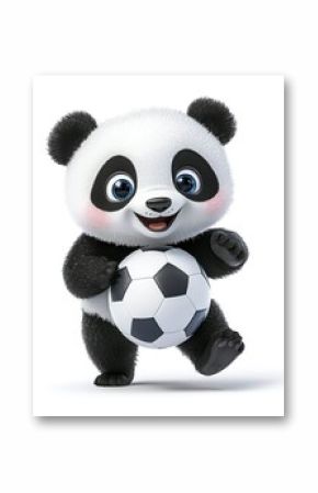 Panda playing soccer 