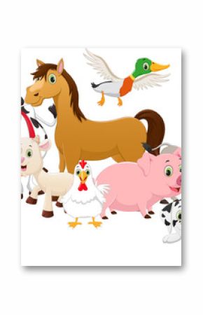 cartoon family farms isolated on white background