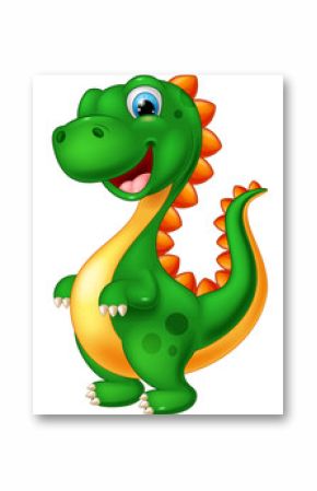 Cute green dinosaur cartoon