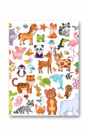Vector set of animals. Home favorites. Mammals.