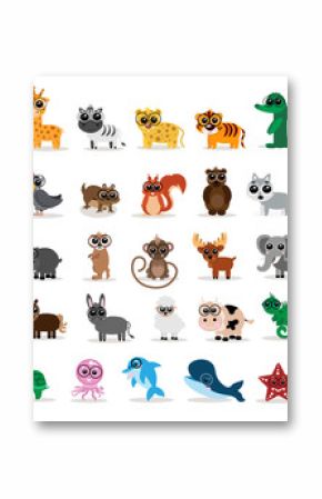 A set of domestic, wild and marine animals will help you decorate the book, make stickers or badges.