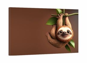 Cute Cartoon Sloth Banner with Room for Copy (Generative AI)