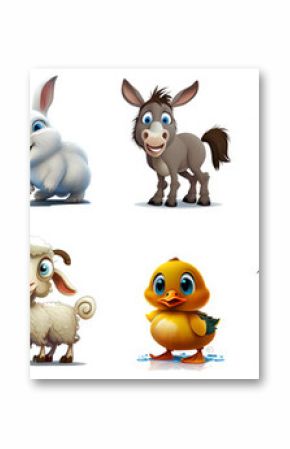 Cute cartoon farm animals