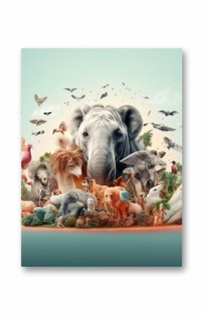 World animal day collage design
