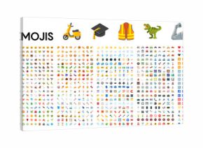 All type of emojis, stickers, emoticons flat vector symbols. All world countries flags, Hands, man, woman, workers, fruit drinks food house, animals, activity, sport icons, collection, vector 10 eps.