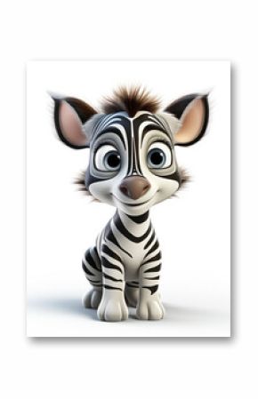 3d cartoon cute zebra