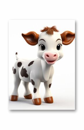 3d cartoon design cute character of a cow