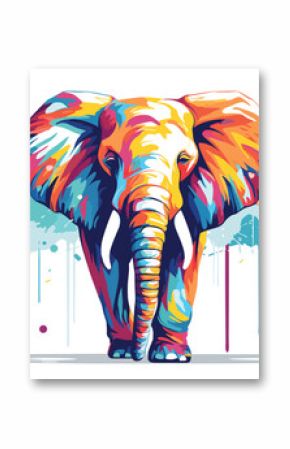  elephant colorful splash. Vector illustration 