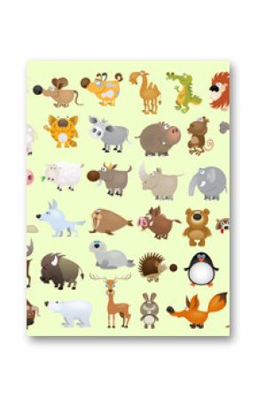 Big vector cartoon animal set