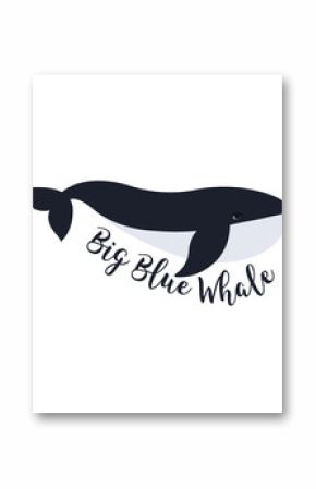 Wektorowa ilustracja wieloryb. Projekt symbolu
