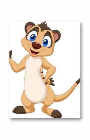 Cartoon meerkat posing