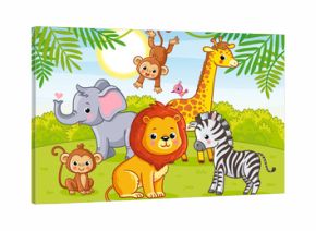 Cute African animals in the jungle. Animals in the green jungle